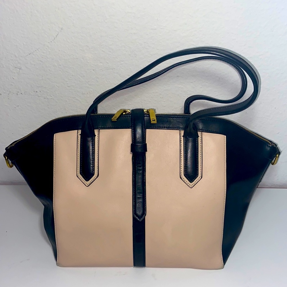 J. Crew Tartine Satchel - Black And Cream Purse.